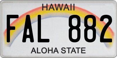 HI license plate FAL882