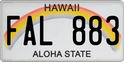 HI license plate FAL883