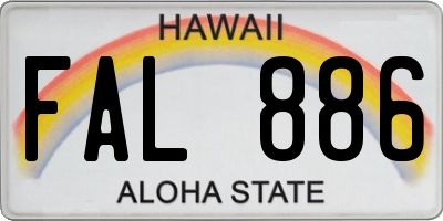 HI license plate FAL886
