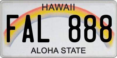 HI license plate FAL888