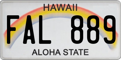 HI license plate FAL889