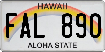 HI license plate FAL890