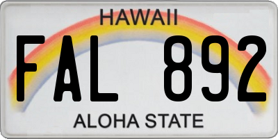 HI license plate FAL892