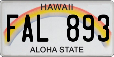 HI license plate FAL893
