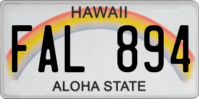 HI license plate FAL894