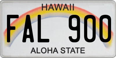 HI license plate FAL900