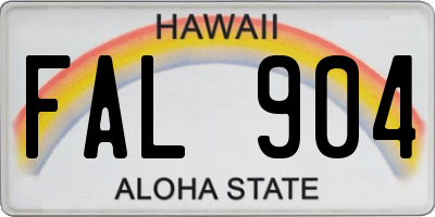 HI license plate FAL904