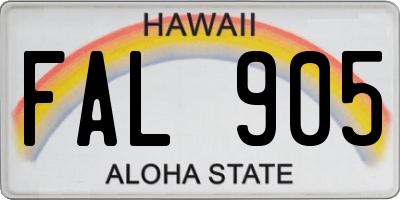 HI license plate FAL905