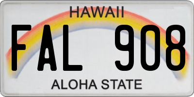 HI license plate FAL908