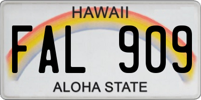 HI license plate FAL909