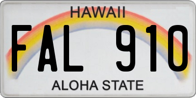 HI license plate FAL910