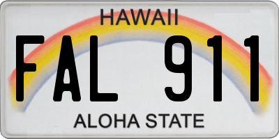 HI license plate FAL911