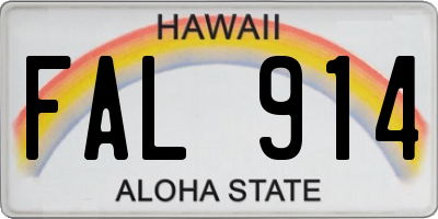 HI license plate FAL914
