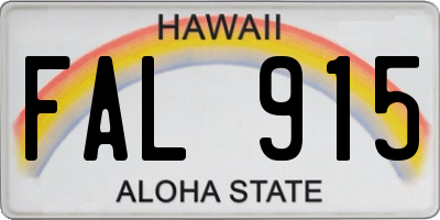 HI license plate FAL915