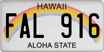 HI license plate FAL916