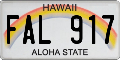 HI license plate FAL917
