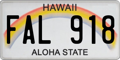 HI license plate FAL918
