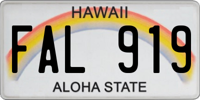 HI license plate FAL919