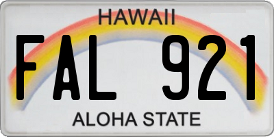 HI license plate FAL921