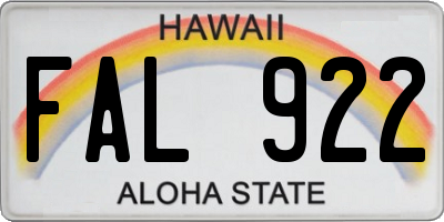 HI license plate FAL922