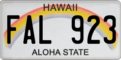 HI license plate FAL923