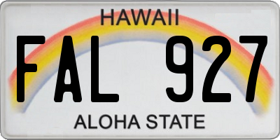 HI license plate FAL927