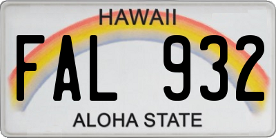 HI license plate FAL932