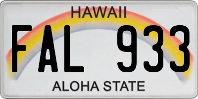HI license plate FAL933