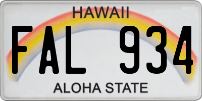 HI license plate FAL934