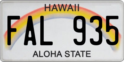 HI license plate FAL935
