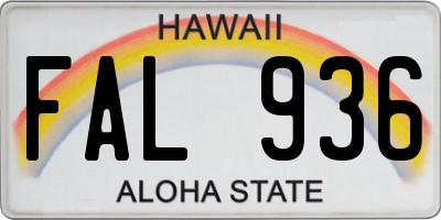 HI license plate FAL936