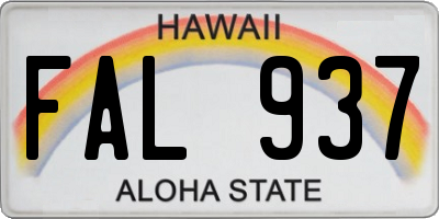 HI license plate FAL937