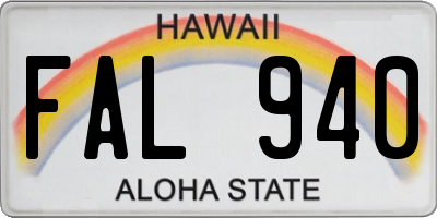 HI license plate FAL940