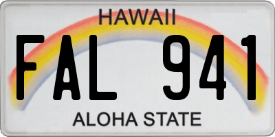 HI license plate FAL941