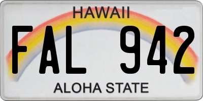 HI license plate FAL942