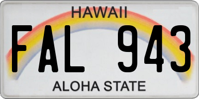 HI license plate FAL943