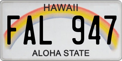 HI license plate FAL947