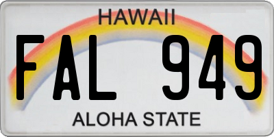 HI license plate FAL949