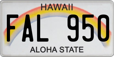 HI license plate FAL950