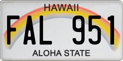 HI license plate FAL951