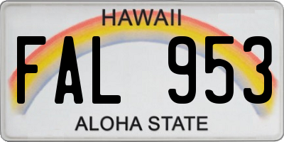 HI license plate FAL953