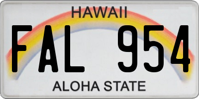 HI license plate FAL954