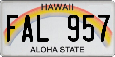 HI license plate FAL957