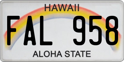 HI license plate FAL958