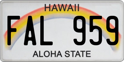 HI license plate FAL959