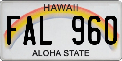 HI license plate FAL960