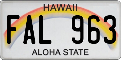 HI license plate FAL963