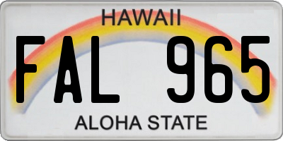 HI license plate FAL965