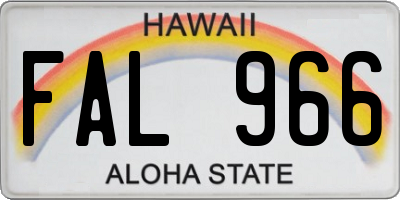 HI license plate FAL966