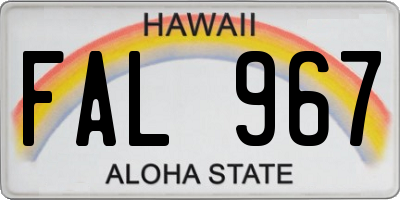 HI license plate FAL967